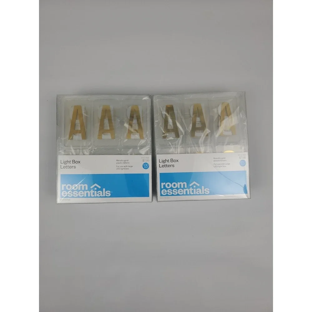 Room Essentials - Light Box Letters - Metallic‎ Gold - 2 Packs of 100